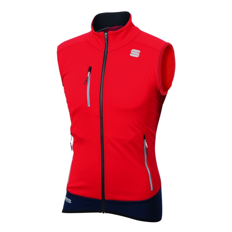 Тёплая разминочная безрукавка Sportful Apex WS Vest красная Тёплая разминочная безрукавка Sportful Apex WS Vest красная
